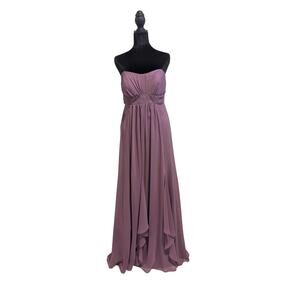 Davids Bridal Mauve Dress Sz 6 Strapless Beaded Empire Waist